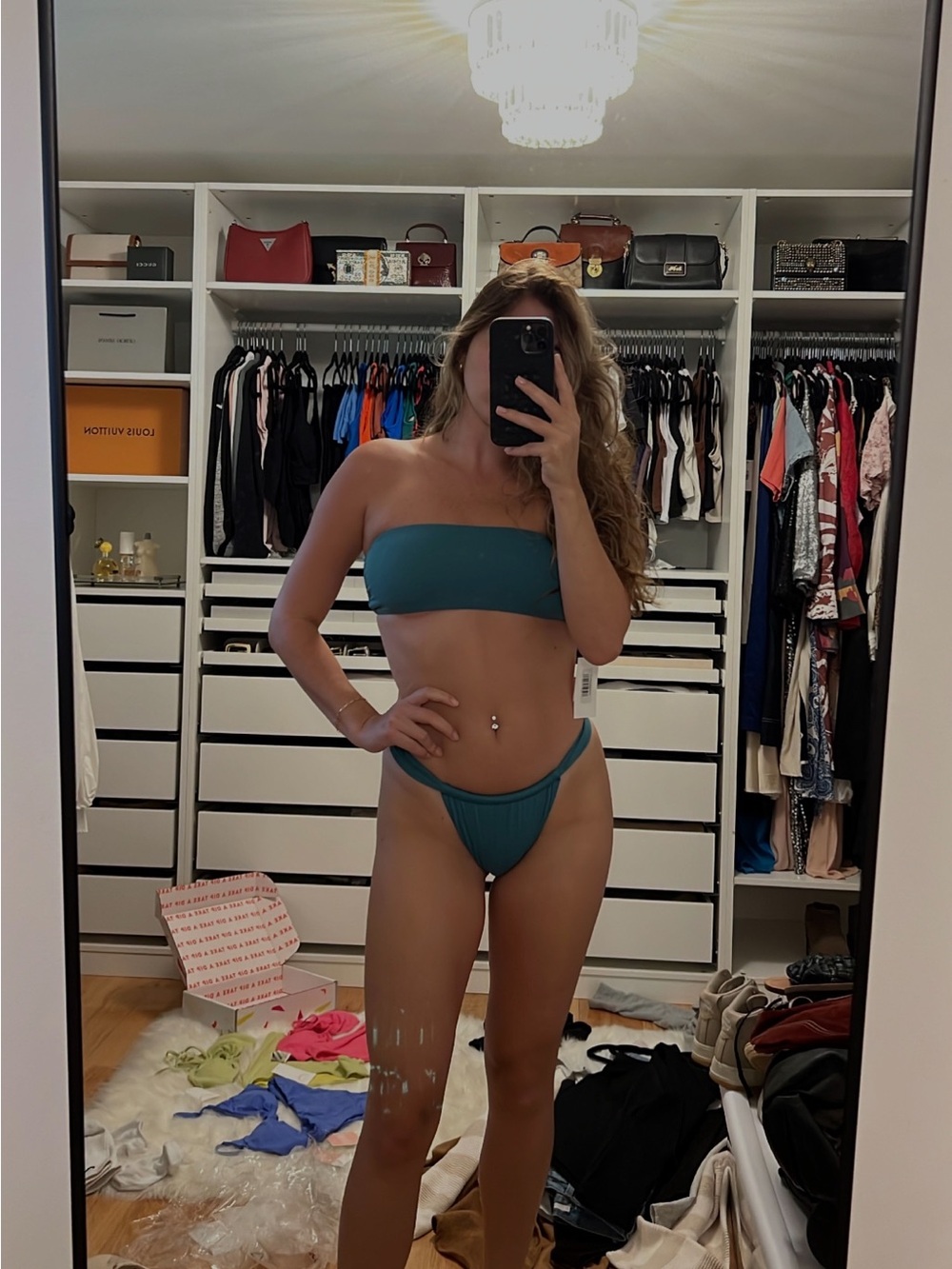 Dippin' Daisy's Teal Bandeau Bikini Set
